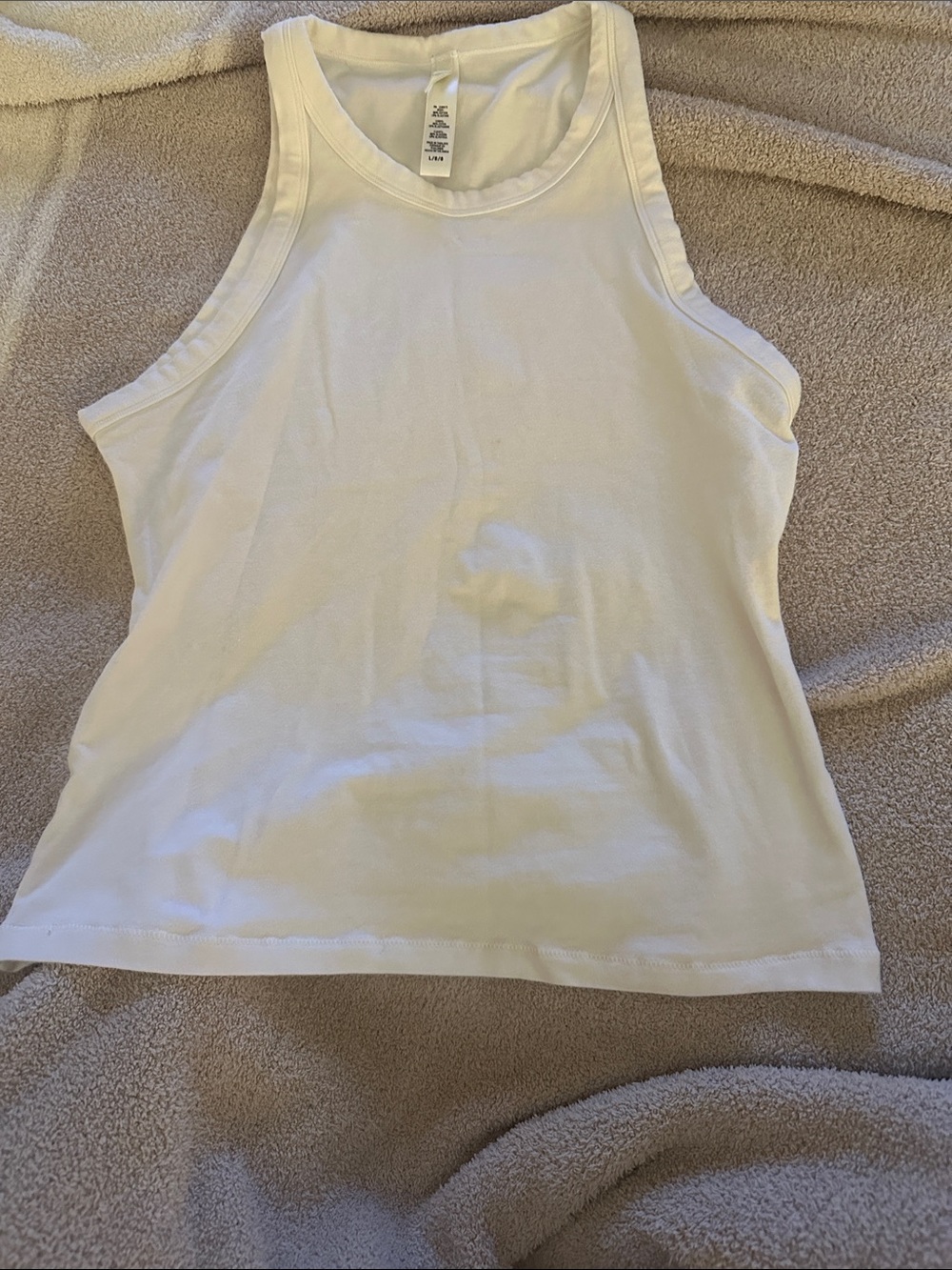 Skims white cotton tank. Large, EUC soft